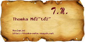 Thomka Máté névjegykártya